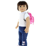Doll Clothes Fits American Girl & Other 18" Inch Dolls Backpack Lunch Bag Pink