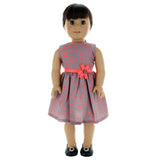 Doll Clothes Fits American Girl 18" Inch Polka Dots Pink Dress Outfit