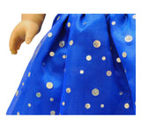 Doll Clothes Fits American Girl 18" Inch Outfit Blue Princess Dress