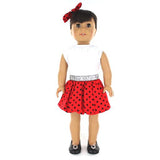 Doll Clothes Fits American Girl & Other 18" Inch Dolls Red Polka Dots Dress
