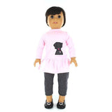 Doll Clothes Fits American Girl 18" Inch Legging & Pink Shirt Outfit