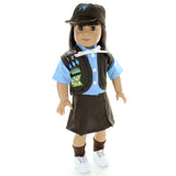 Doll Clothes Fits American Girl 18" Inch Girl Scout Outfit Dress Brown