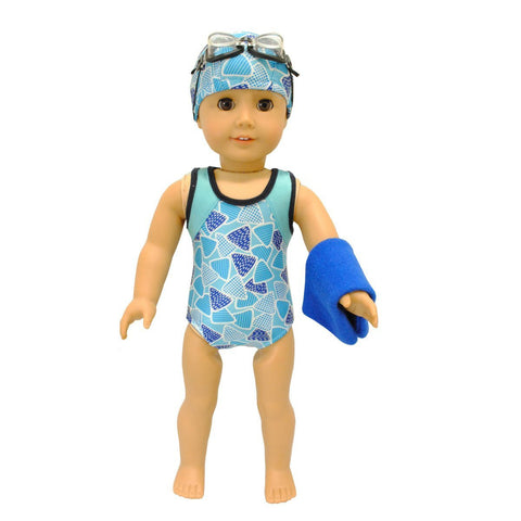 Doll Clothes Fits American Girl 18" Inch Swimsuit Bathing Pool Set Outfit