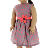 Doll Clothes Fits American Girl 18" Inch Polka Dots Pink Dress Outfit