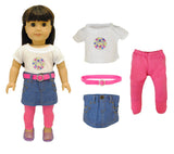 Doll Clothes Fits American Girl 18" Leggings Skirt Shirt Outfit Dress