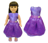Doll Clothes Fits American Girl & Other 18" Inch Dolls Beautiful Purple Dress